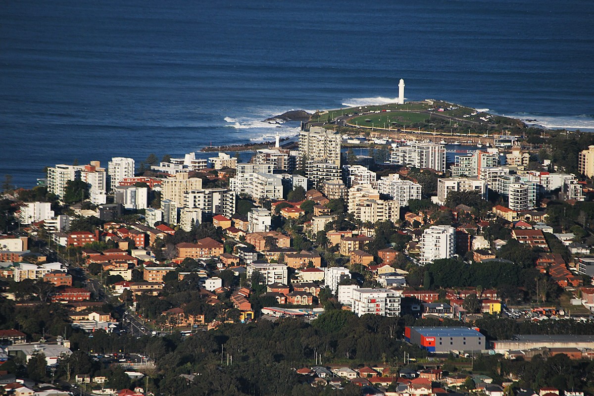 Aerial view of the city of Wollongong, Australia Aerial view of the city of Wollongong, Australia