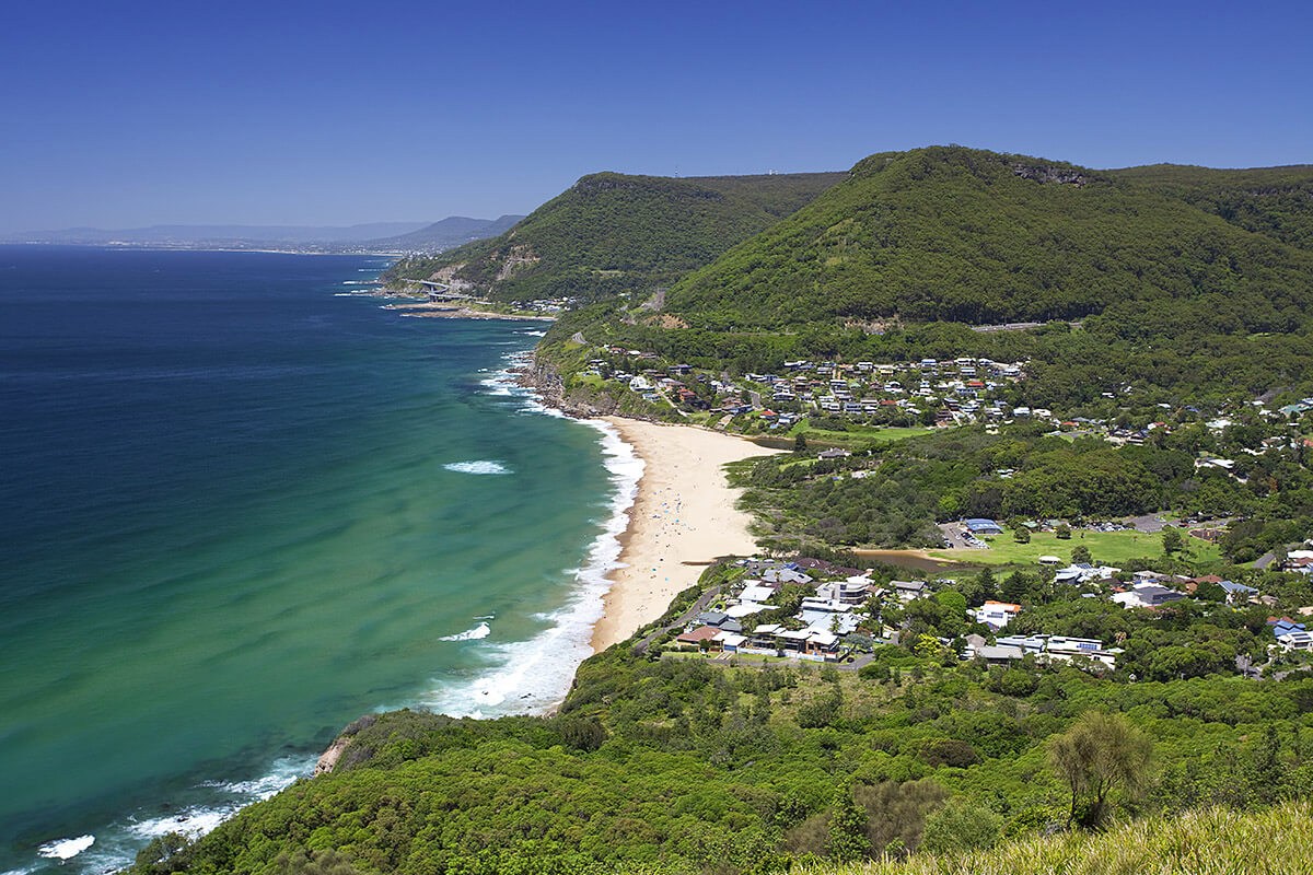 View of beautiful nature and beach in city of Wollongong, Australia View of beautiful nature and beach in city of Wollongong, Australia