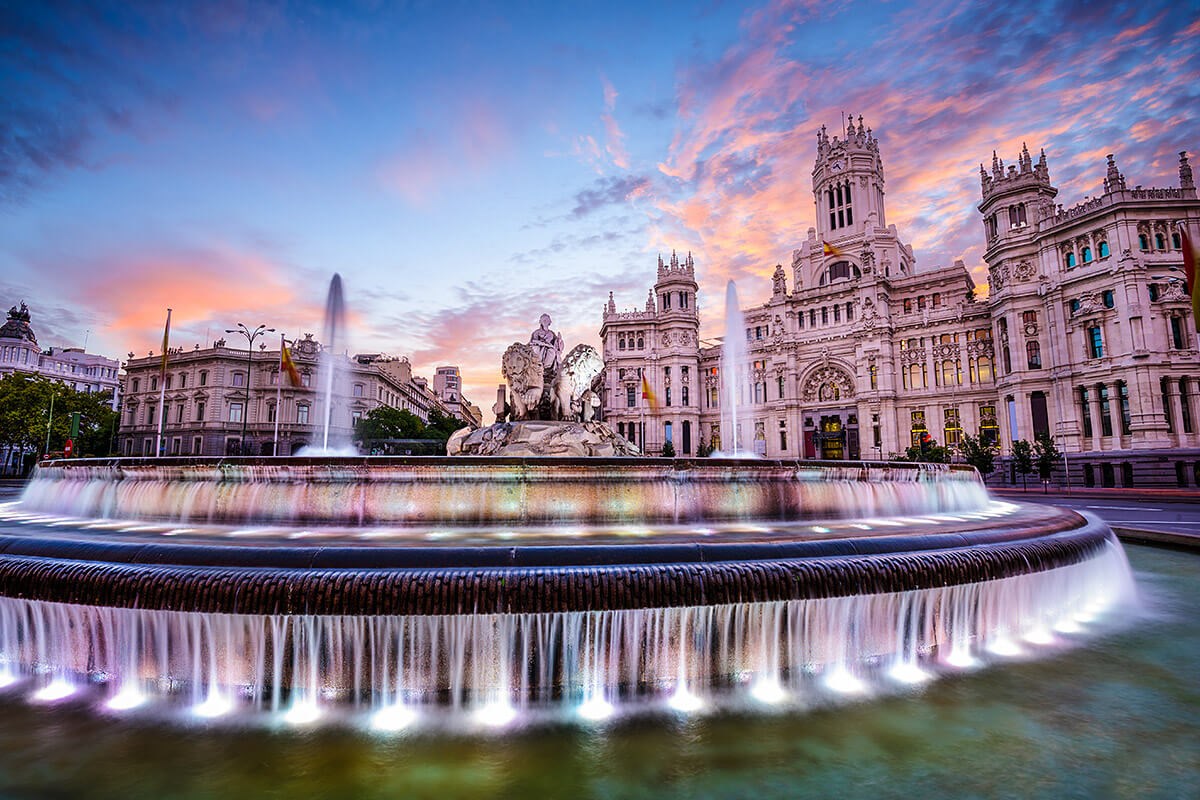 Image of the Plaza de Cibeles is Madrid's most famous square, Spain Image of the Plaza de Cibeles is Madrid's most famous square, Spain