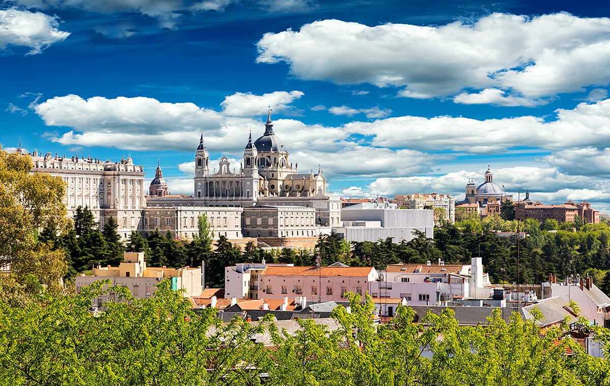 Magnificent view of the city and building in Madrid Magnificent view of the city and building in Madrid