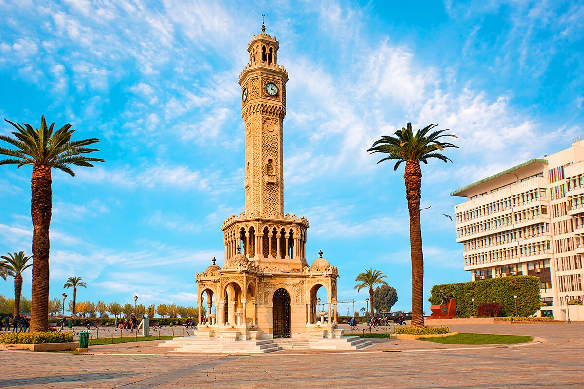 Image of the famous clock tower in Izmir Image of the famous clock tower in Izmir