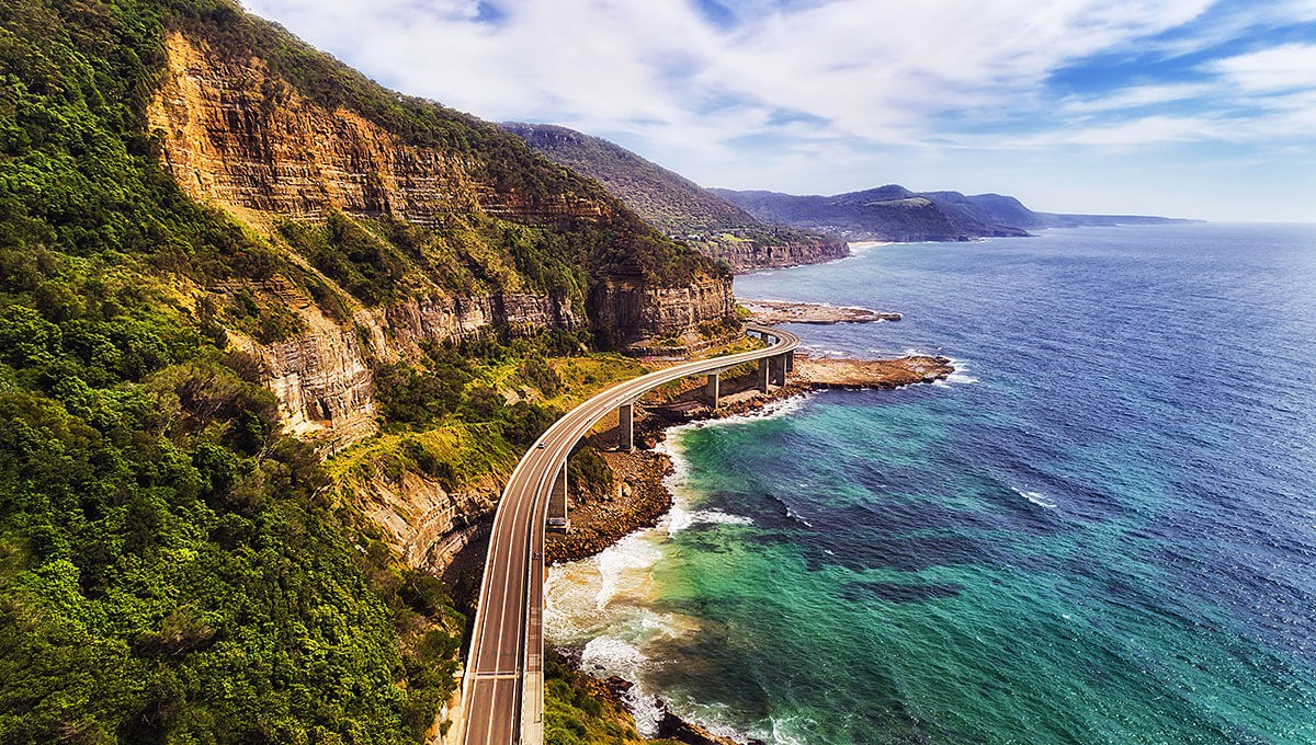 Image of a road bridge along the coastline, Wollongong, Australia Image of a road bridge along the coastline, Wollongong, Australia