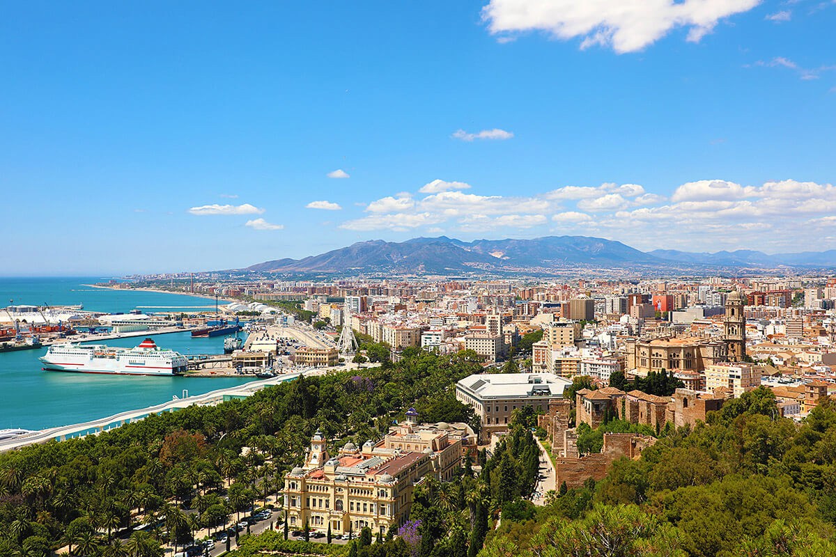 Panoramic view of the mountains and the city of Malaga, Spain Panoramic view of the mountains and the city of Malaga, Spain