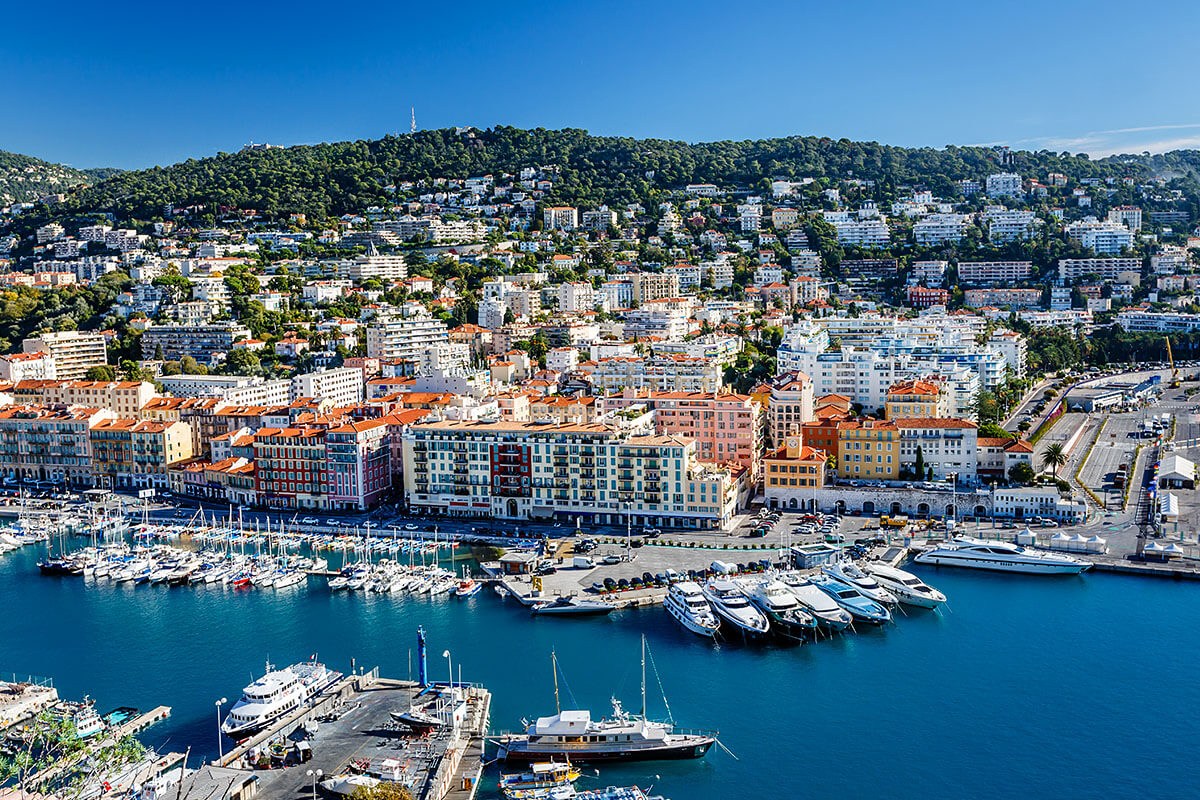 Wonderful view of the marina with yachts, Nice, France Wonderful view of the marina with yachts, Nice, France