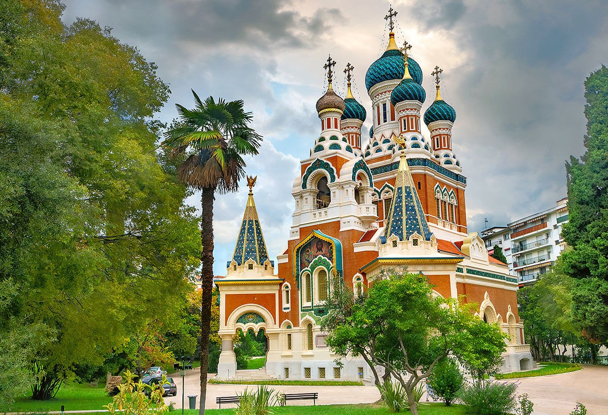 View of St Nicholas Russian Orthodox Church, Nice, France View of St Nicholas Russian Orthodox Church, Nice, France