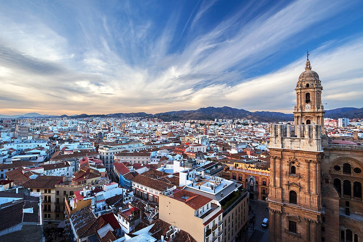 Stunning views of buildings and the city, Malaga, Spain Stunning views of buildings and the city, Malaga, Spain