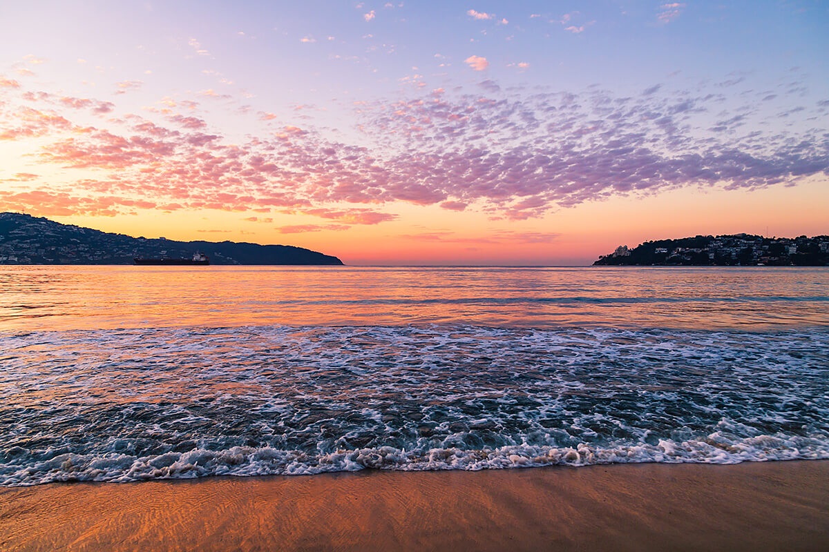 Wonderful views of the ocean at the time of sunset, Acapulco, Mexico Wonderful views of the ocean at the time of sunset, Acapulco, Mexico