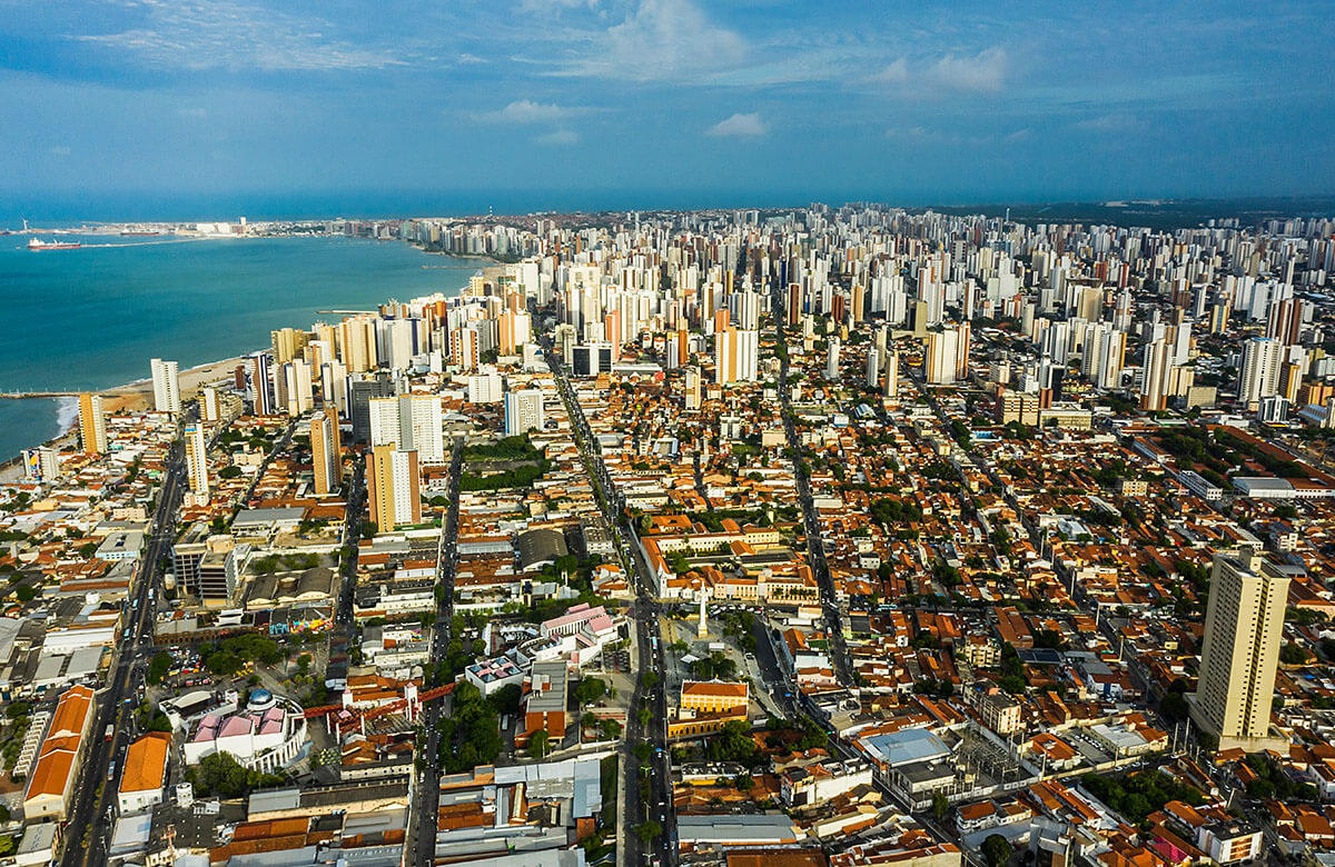 Aerial view of the city and Atlantic Ocean, Fortaleza Aerial view of the city and Atlantic Ocean, Fortaleza