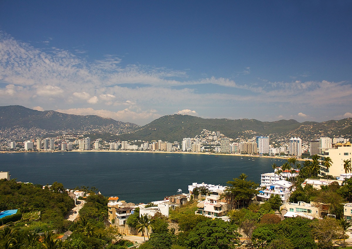 Image of city buildings and the Pacific coast in Acapulco Image of city buildings and the Pacific coast in Acapulco