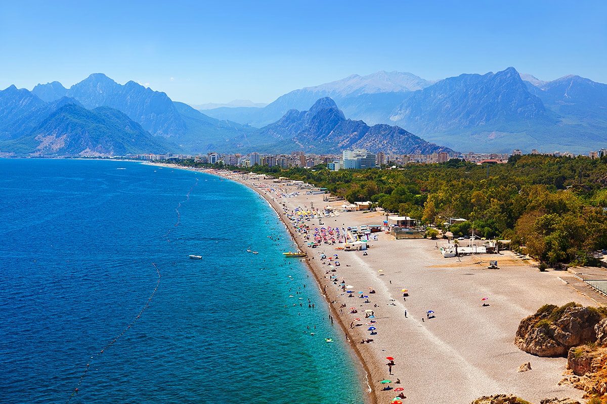 Wonderful view of the beach and sea coastline, Antalya, Turkey Wonderful view of the beach and sea coastline, Antalya, Turkey