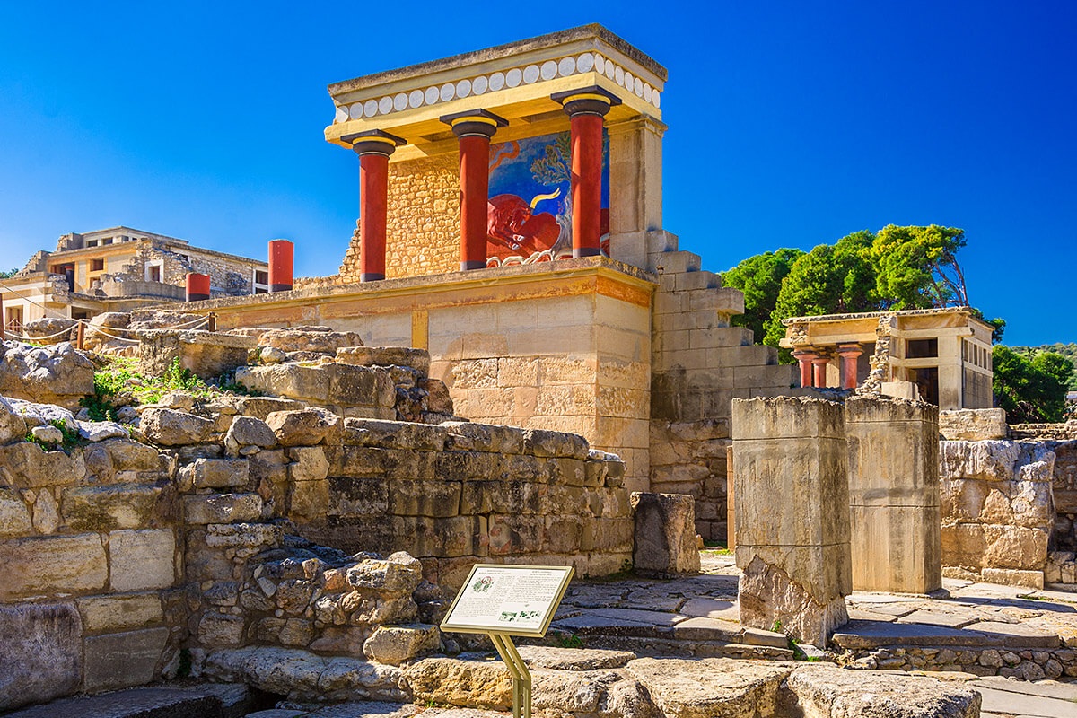 View of the ruins of Minoan Palaces, Greece View of the ruins of Minoan Palaces, Greece