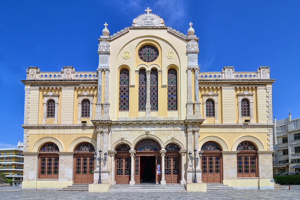 View of the Agios Minas Cathedral, city of Heraklion View of the Agios Minas Cathedral, city of Heraklion