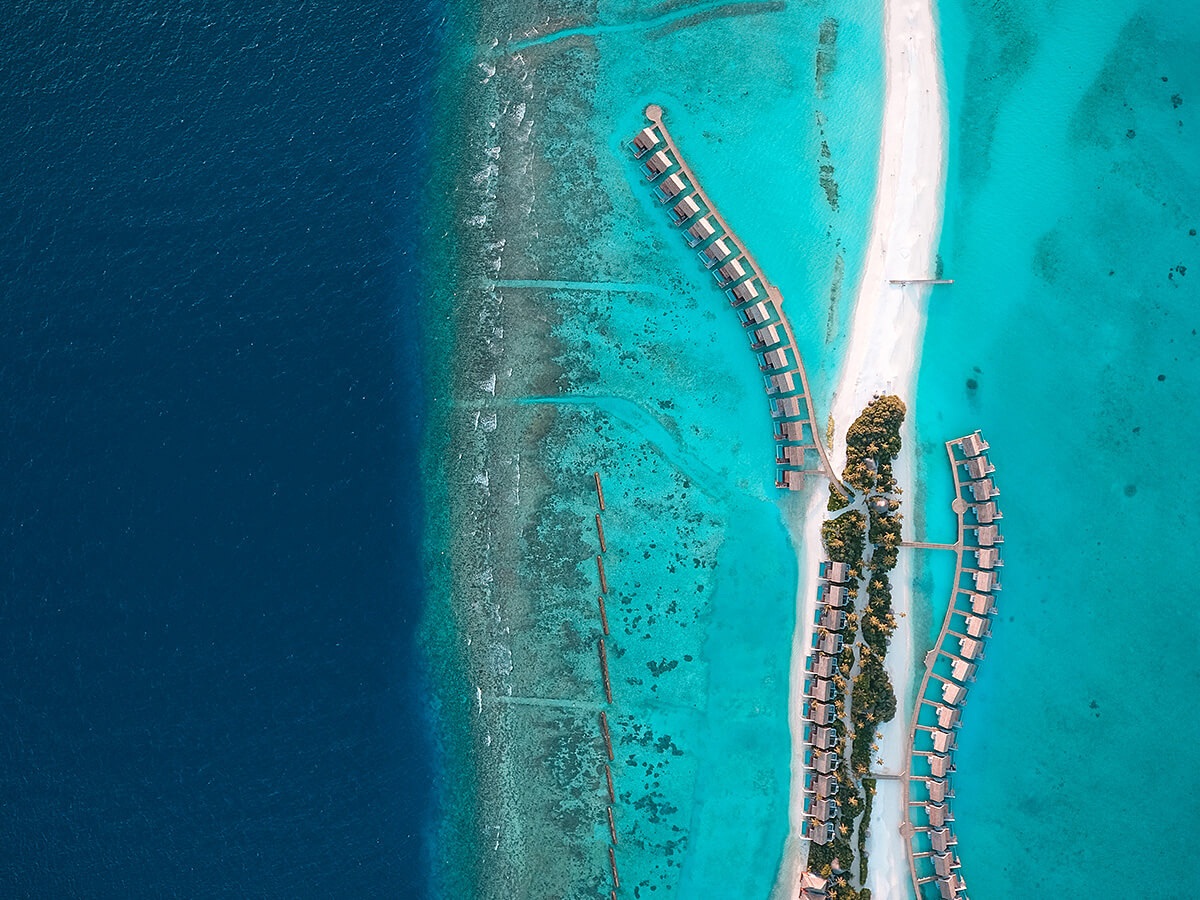 Stunning aerial view of the island Kuramathi Stunning aerial view of the island Kuramathi