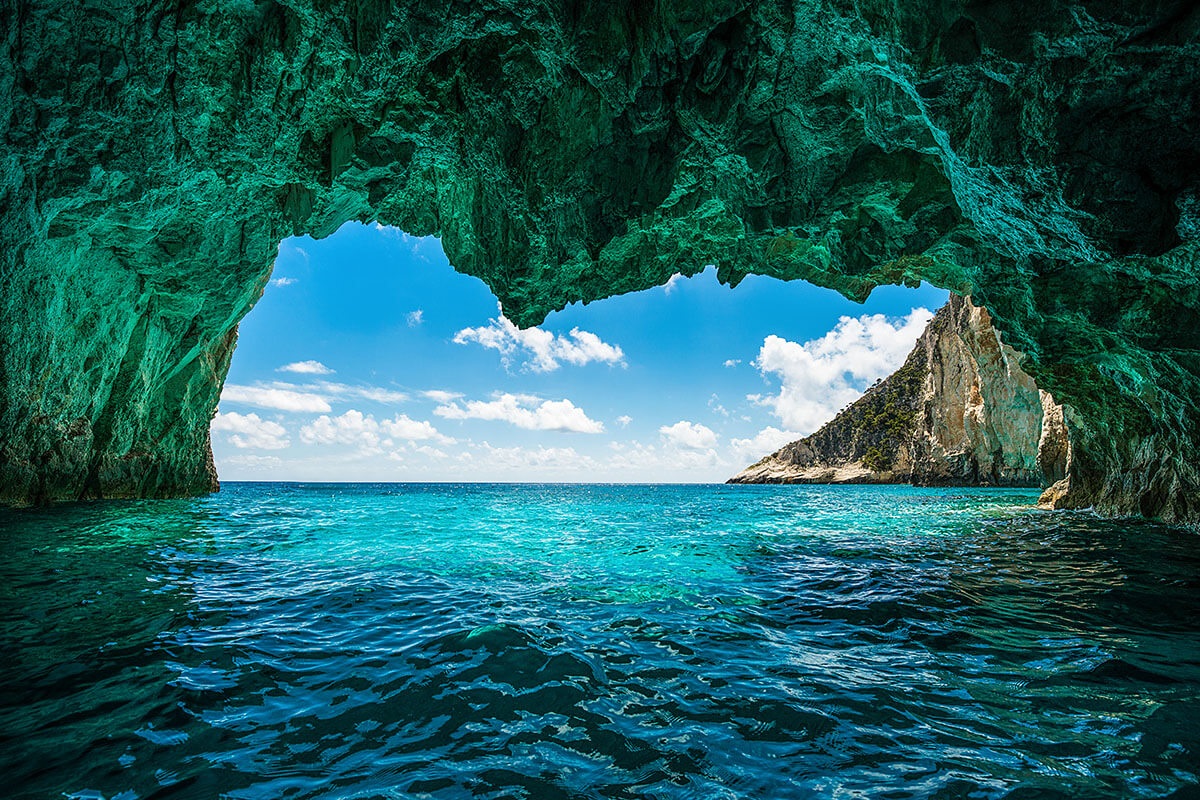 Fabulous view from the Blue Cave, Zakynthos Island, Greece Fabulous view from the Blue Cave, Zakynthos Island, Greece