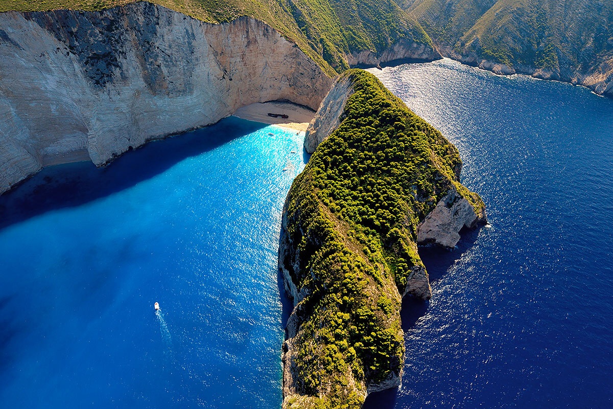Stunning aerial views of the mountains and the Ionian Sea, island of Zakynthos, Greece Stunning aerial views of the mountains and the Ionian Sea, island of Zakynthos, Greece