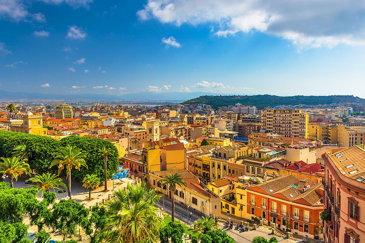 Panoramic aerial view of Sardinia Island, Italy Panoramic aerial view of Sardinia Island, Italy