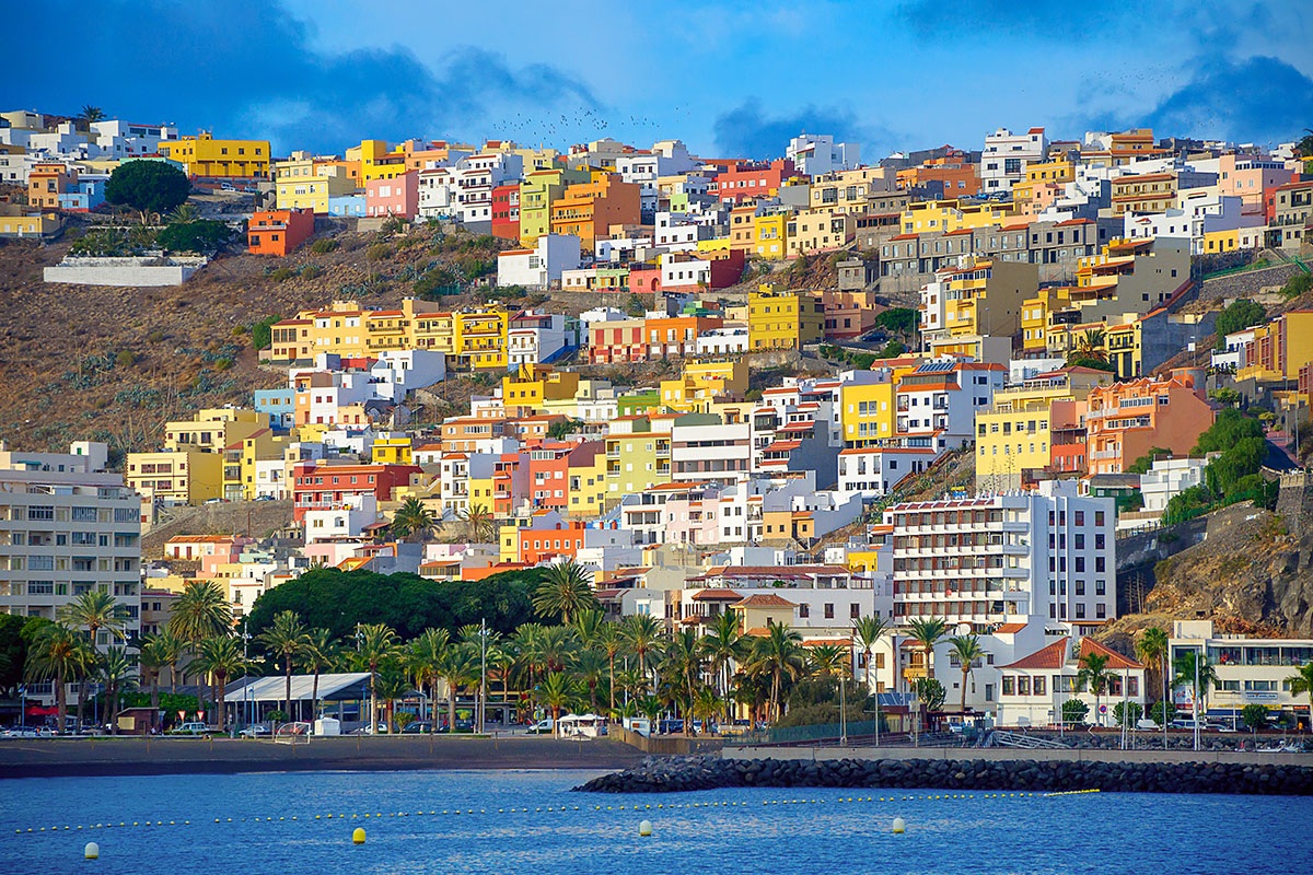 View of the architecture of houses and buildings on the island of Tenerife, Spain View of the architecture of houses and buildings on the island of Tenerife, Spain