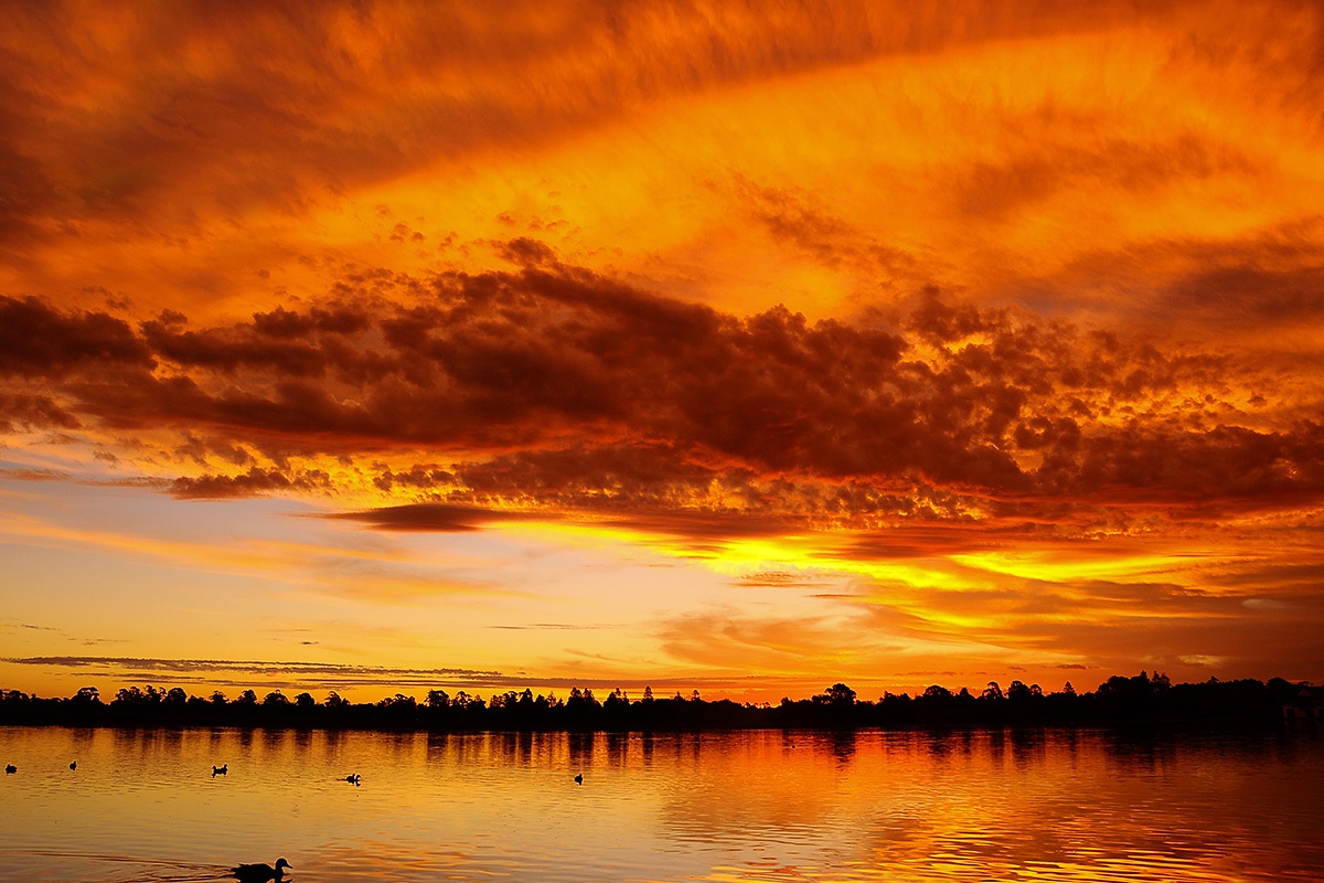 Stunning sunset over lake in Ballarat, state of Victoria Stunning sunset over lake in Ballarat, state of Victoria