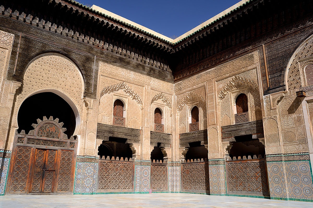 View of the Bou Inania Madrasa, city of Fes, Morocco