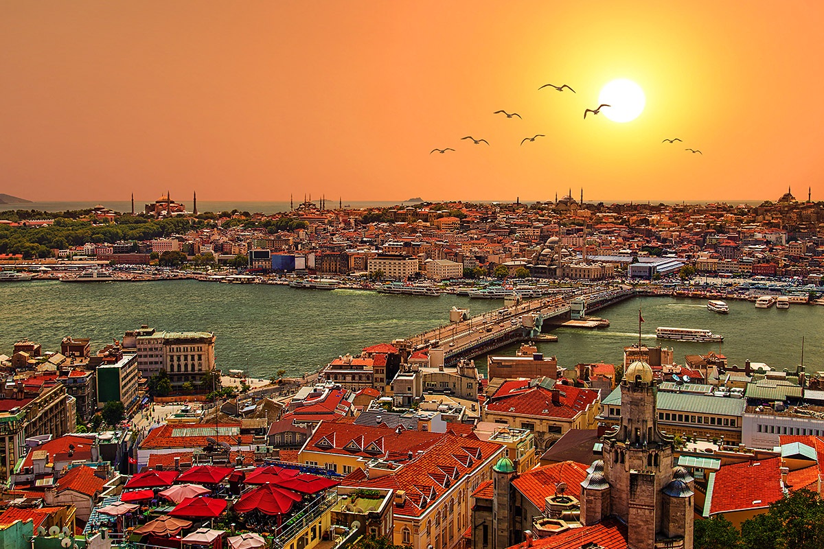 Magnificent panoramic view of the city of Istanbul, Turkey