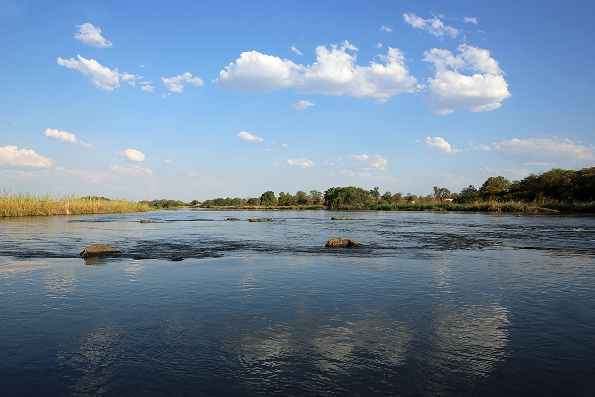 View of the Okavango River, Africa View of the Okavango River, Africa