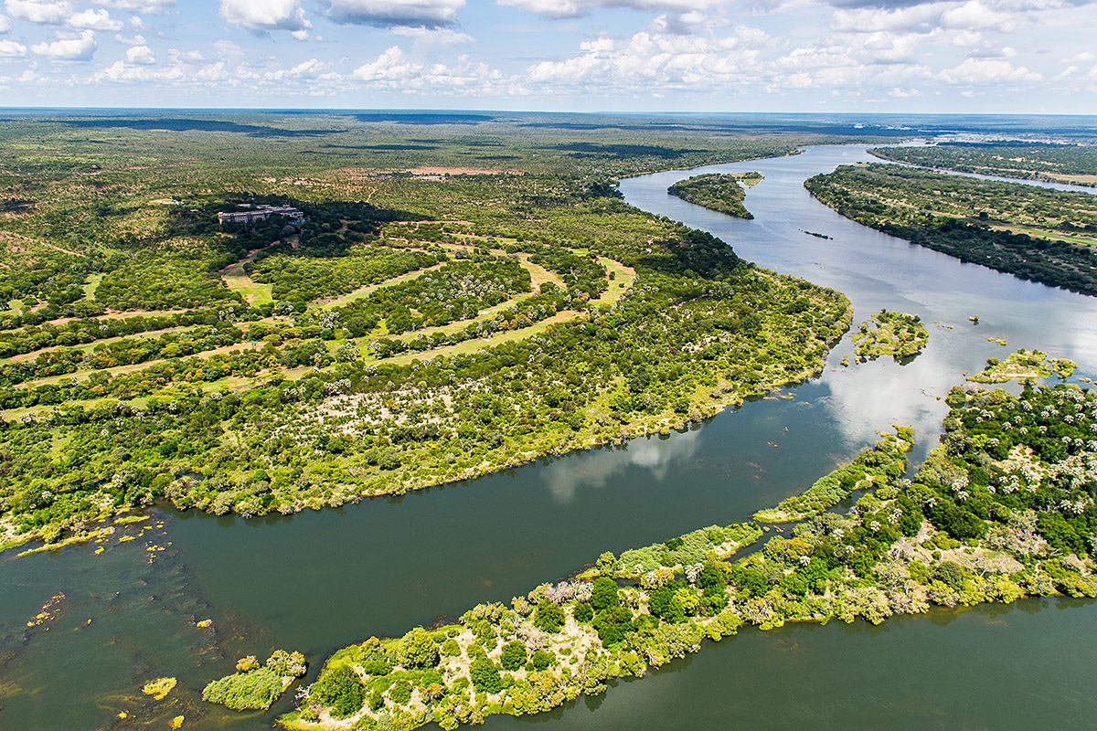 View of the Zambezi River, Continent of Africa View of the Zambezi River, Continent of Africa