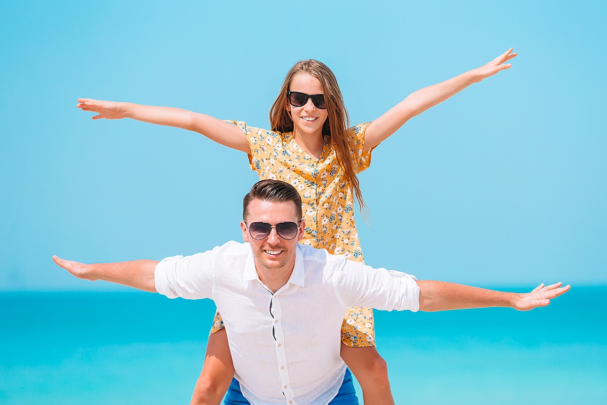 Image of a free and happy American couple Image of a free and happy American couple
