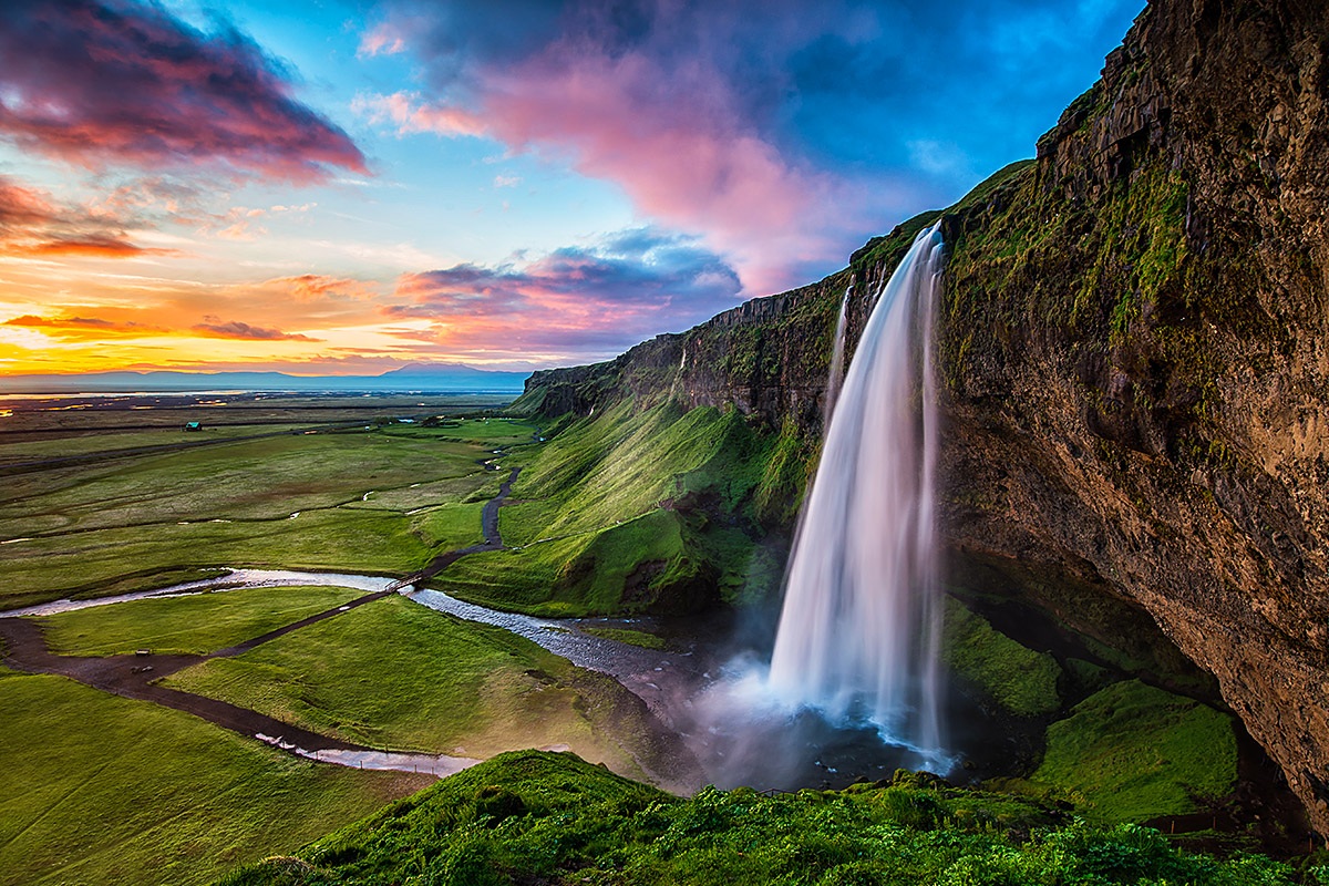 Stunning view of the Waterfall Seljalandsfoss, Iceland Stunning view of the Waterfall Seljalandsfoss, Iceland