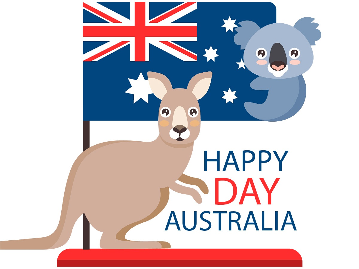Image of a kangaroo with the Australian flag