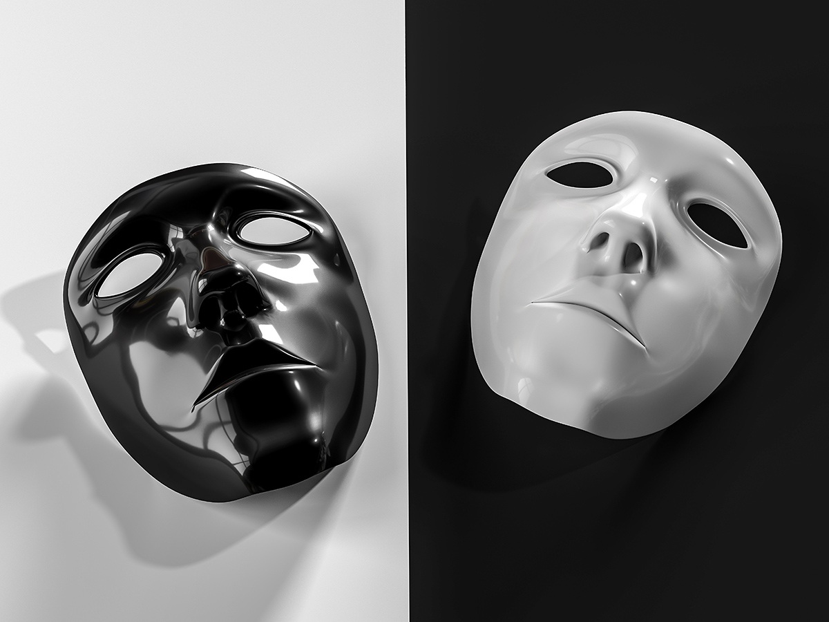 Image of white and black carnival masks Image of white and black carnival masks