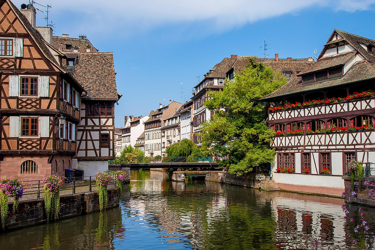 Image of the architecture of the city of Strasbourg on a bright day Image of the architecture of the city of Strasbourg on a bright day
