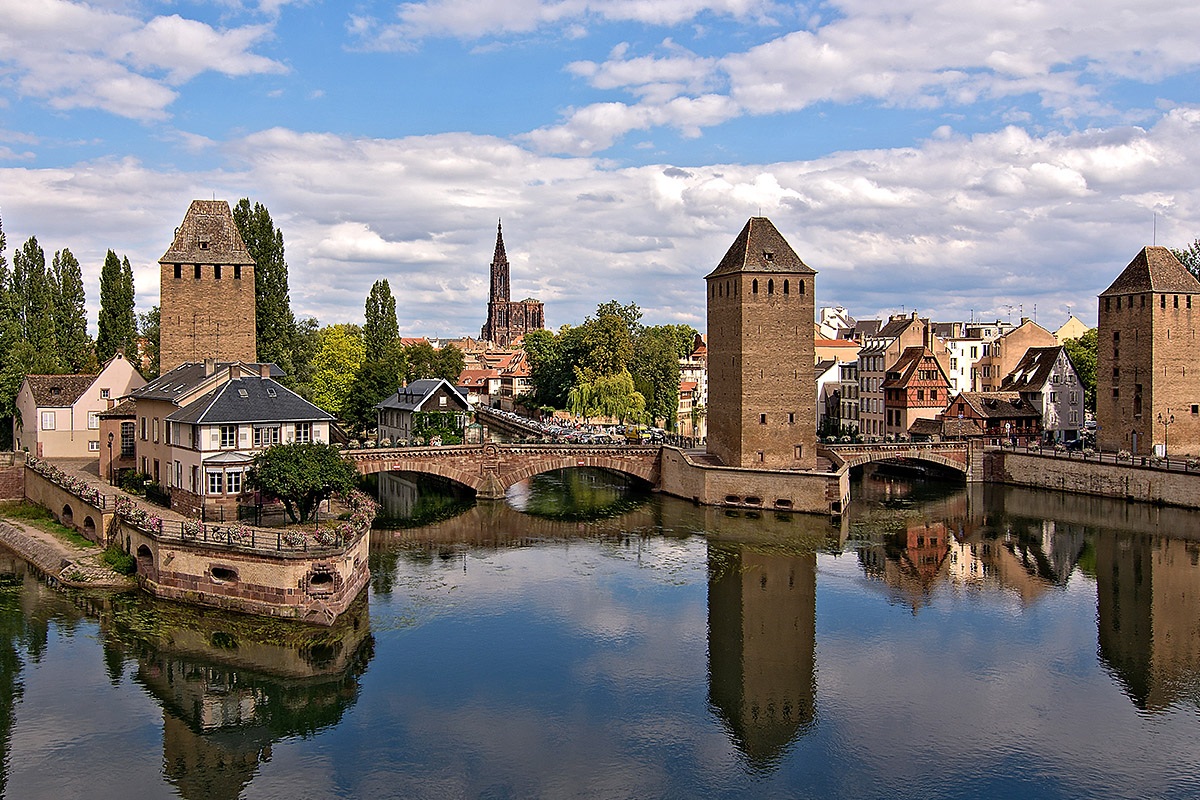 View of bridge Ponts Couverts, Strasbourg, Alsace, France View of bridge Ponts Couverts, Strasbourg, Alsace, France