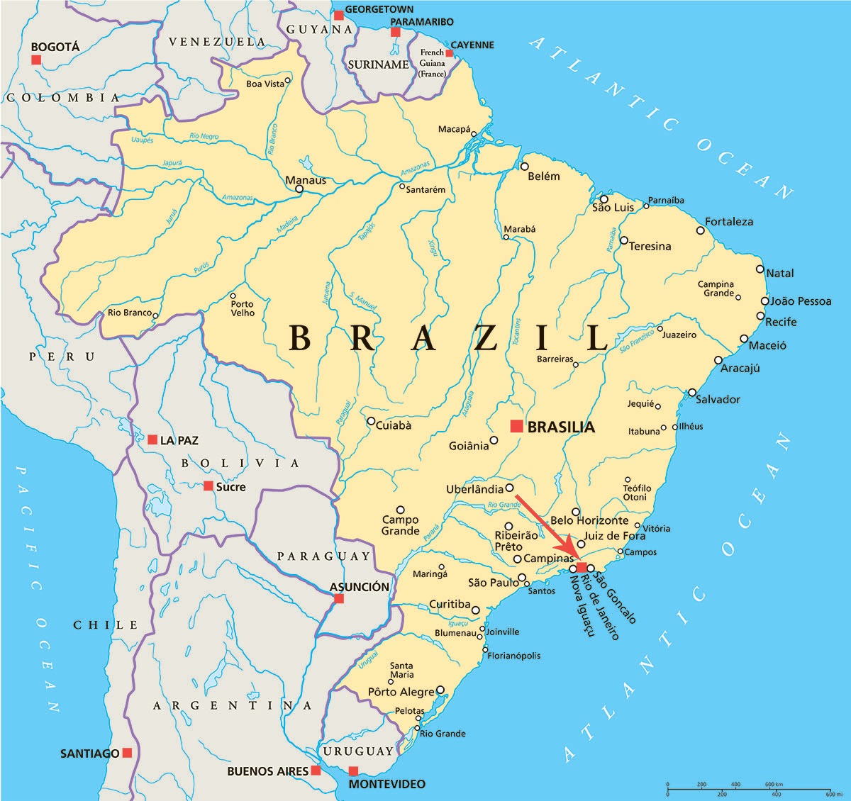 Image of a map showing the location of Rio de Janeiro, Brazil Image of a map showing the location of Rio de Janeiro, Brazil