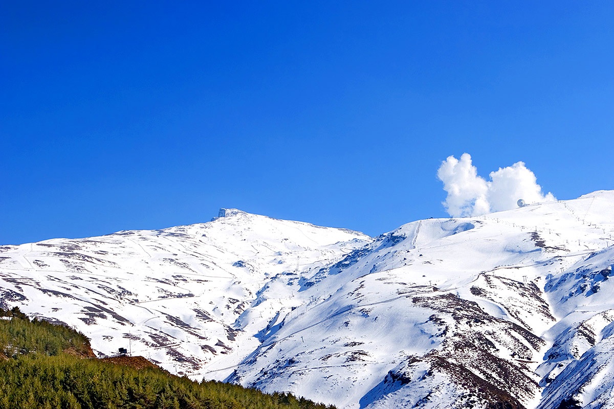 Breathtaking winter view of the mountains, Sierra Nevada, Granada, Spain