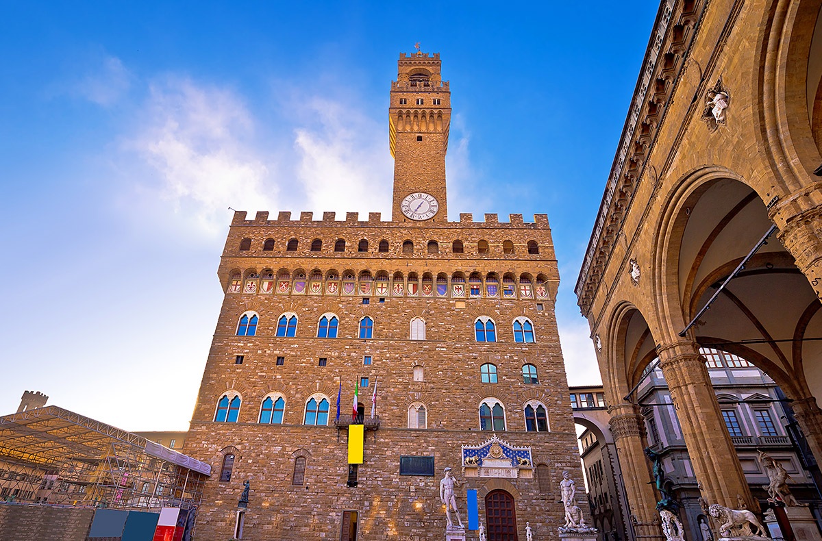 View of Palazzo Vecchio is the town hall of Florence, Italy View of Palazzo Vecchio is the town hall of Florence, Italy