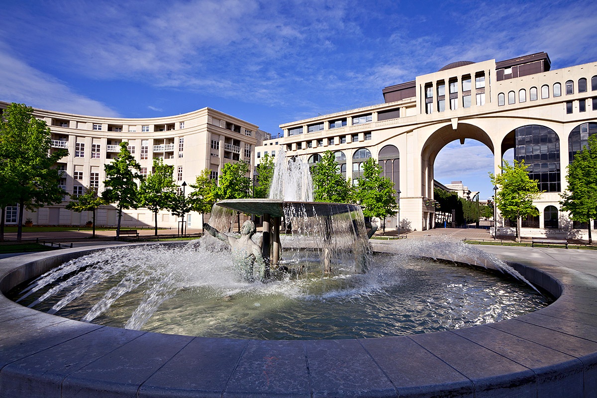Amazing view of the fountain, Montpellier, France Amazing view of the fountain, Montpellier, France