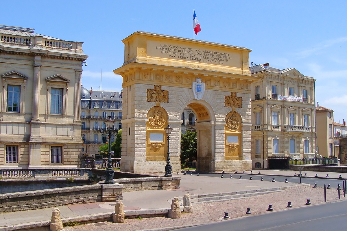 View of Arc de Triomphe, Montpellier, France View of Arc de Triomphe, Montpellier, France