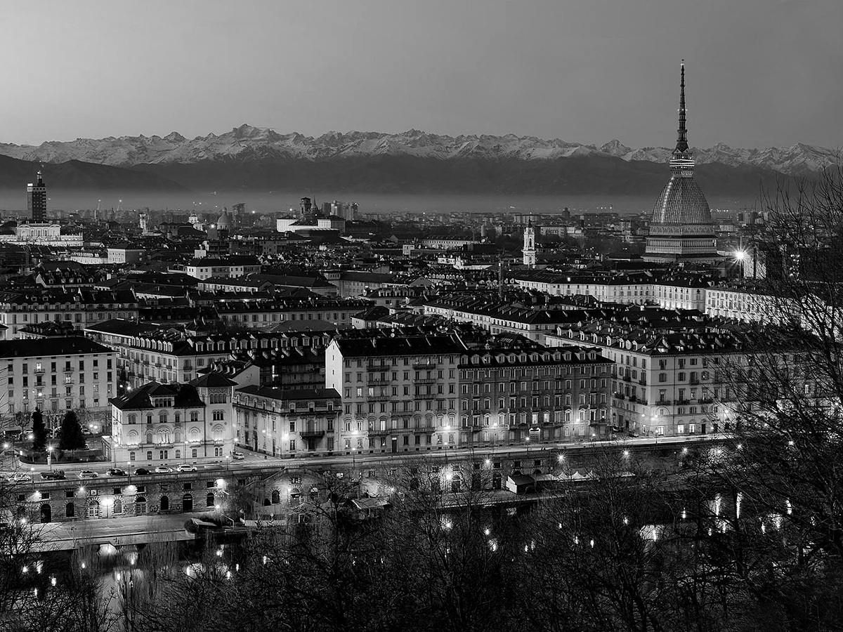 Image of evening view of Turin City Image of evening view of Turin City