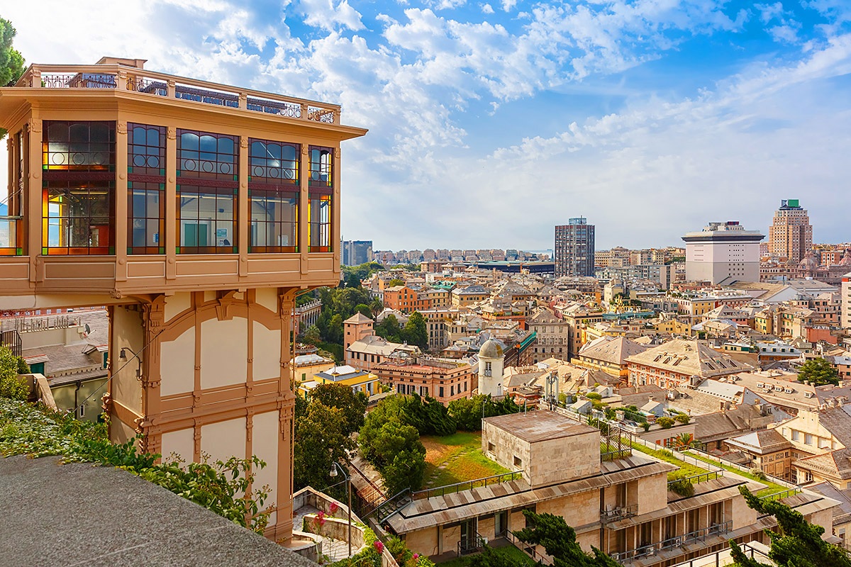 Image of public elevator Castelletto, city of Genoa Image of public elevator Castelletto, city of Genoa