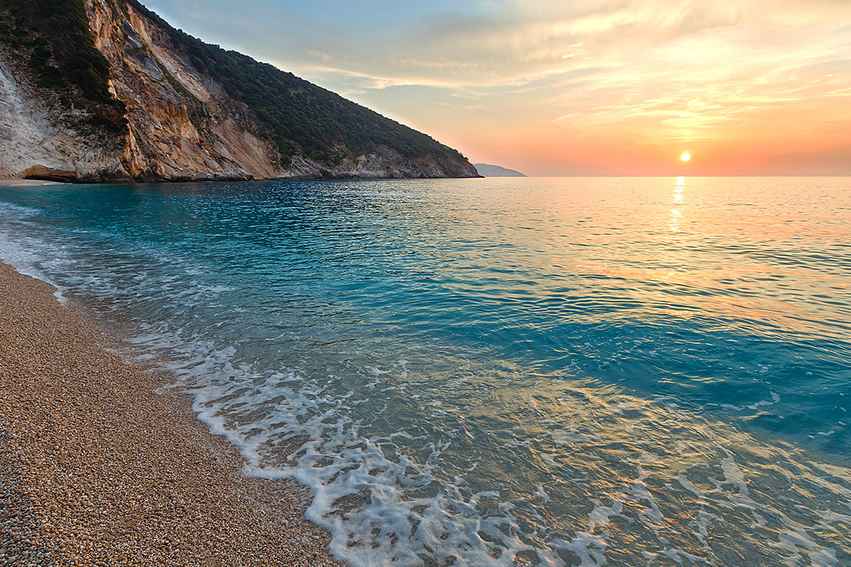 Image of the sea at the moment of sunset, Kefalonia, Greece Image of the sea at the moment of sunset, Kefalonia, Greece