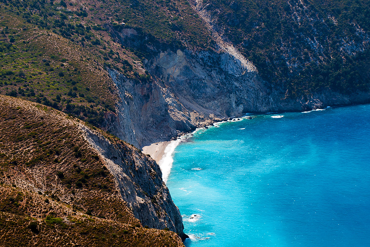 Breathtaking aerial view of the beach, Island of Kefalonia Breathtaking aerial view of the beach, Island of Kefalonia