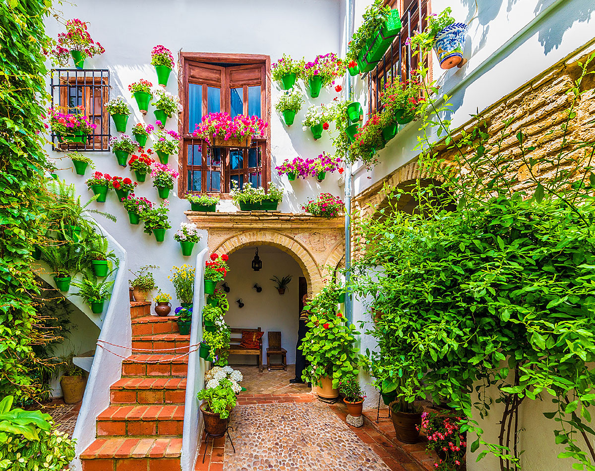 View of the architecture of a house in the city of Cordoba, Spain View of the architecture of a house in the city of Cordoba, Spain