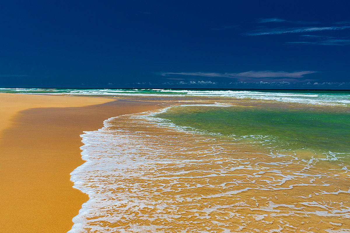 View of Sandy Beach at Currimundi Lake, Caloundra, Queensland, Australia