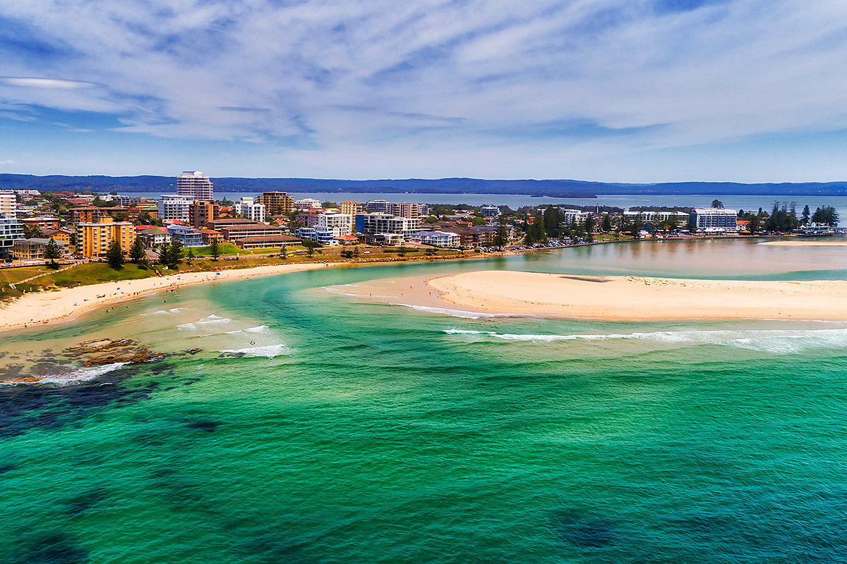 Great view of North Entrance Beach, New South Wales, Australia