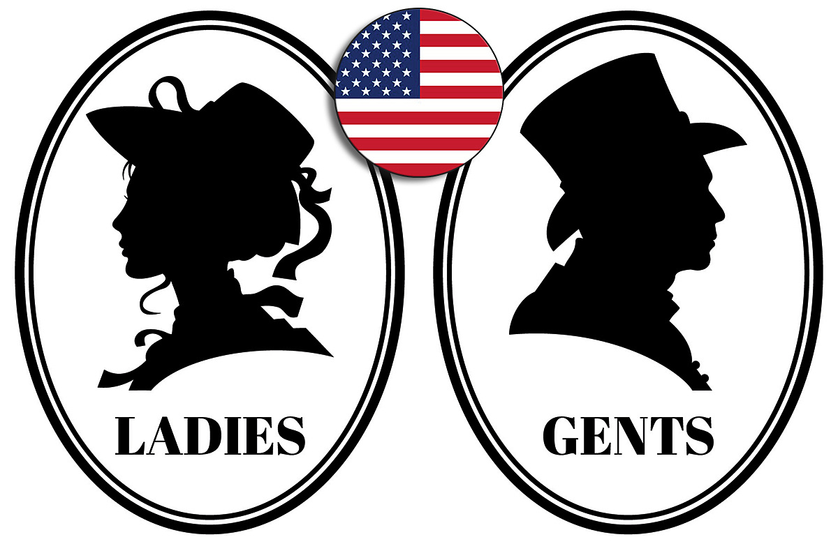 Depiction of images of ladies and gentlemen