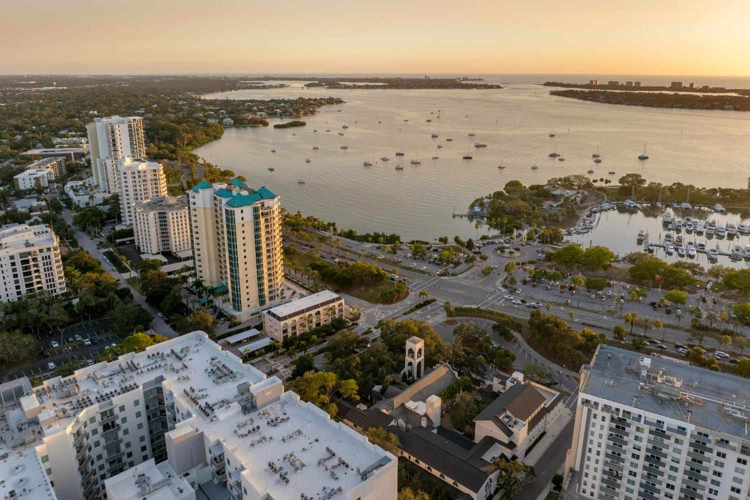 The image showcases a harmonious blend of modern development and natural preservation.