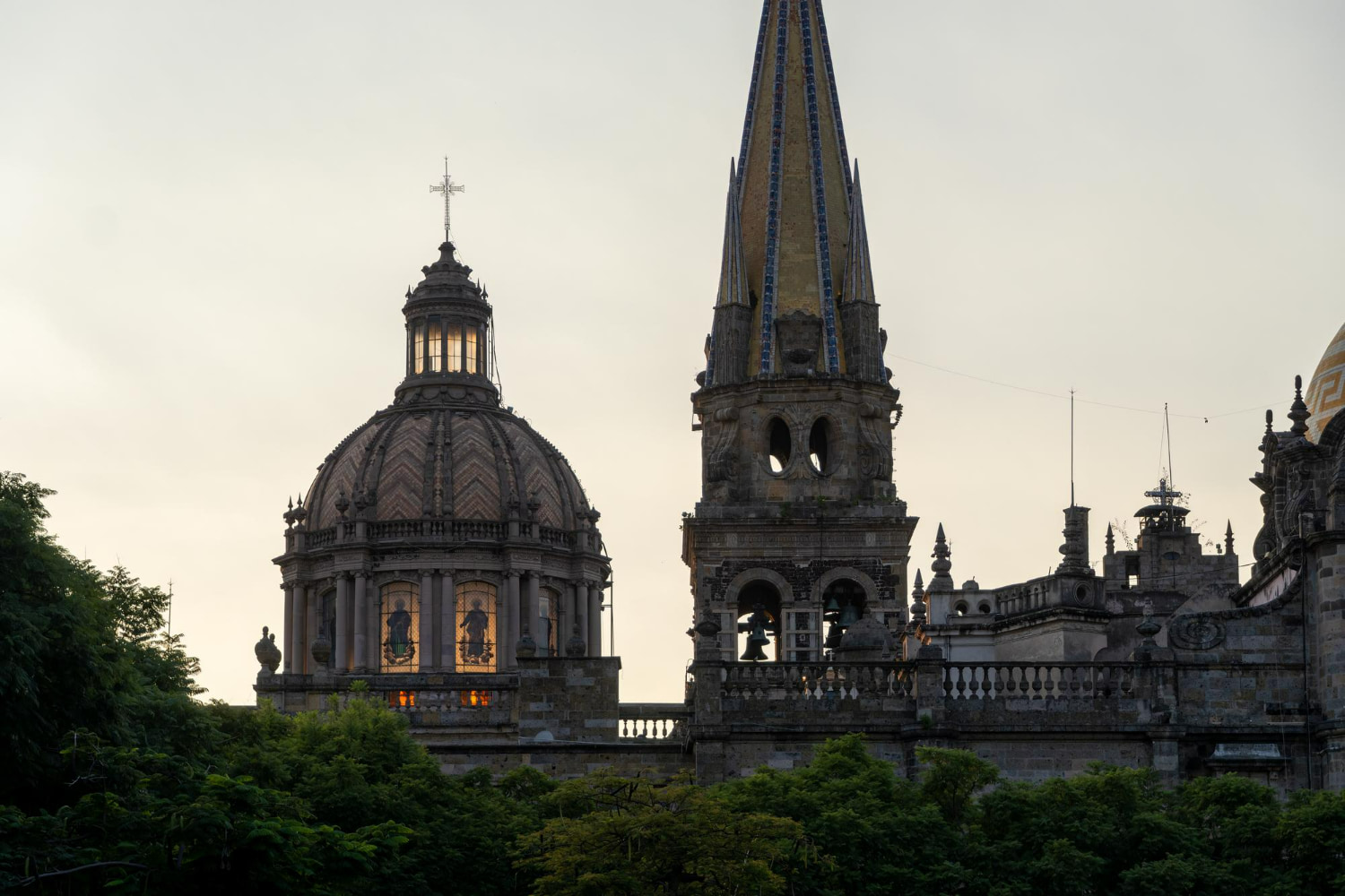 This evocative photograph captures the architectural splendor of the Guadalajara Metropolitan Cathedral (Catedral Metropolitana de Guadalajara) in Mexico. This evocative photograph captures the architectural splendor of the Guadalajara Metropolitan Cathedral (Catedral Metropolitana de Guadalajara) in Mexico.