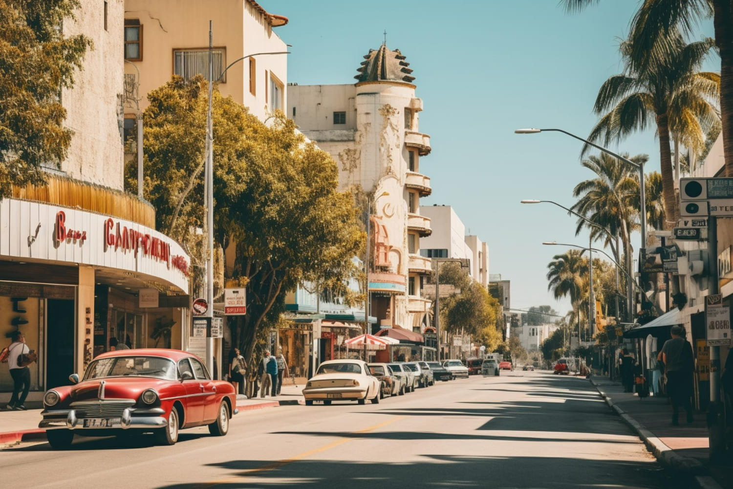 Step back in time on this enchanting street frozen in the golden age of mid-20th century charm.